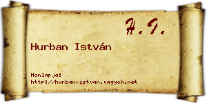 Hurban István névjegykártya
